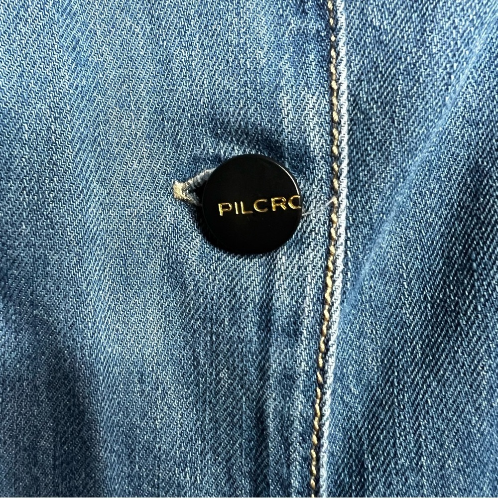 PILCRO | Denim Button-Front Puff Sleeve Dress - Picture 6 of 12
